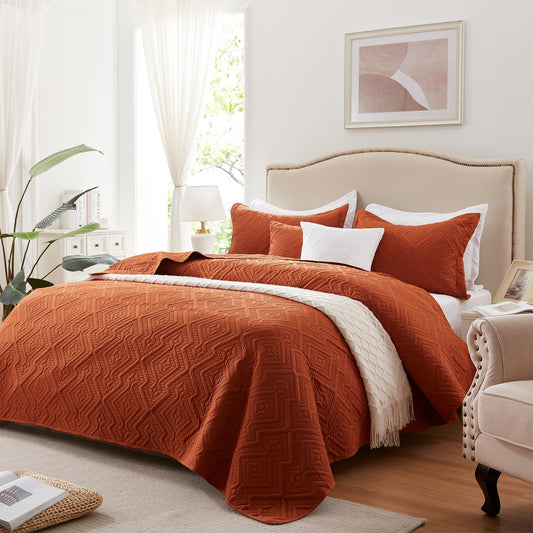 Quilt Set 3 Pieces,Lightweight Microfiber Bedding Sets